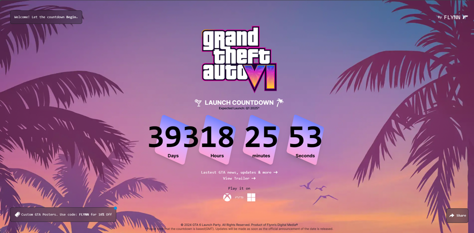 GTA 6 Countdown(https://gta6launch.party)